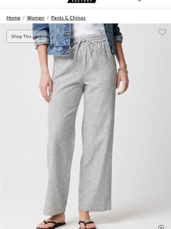 J. Crew Factory Pants - New - j crew Linen-blend slim wide-leg drawstring pant